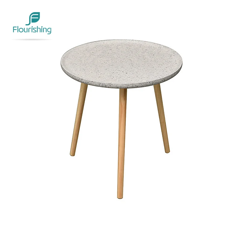 Современный небольшой круглый журнальный столик из МДФ с вогнутой поверхностью