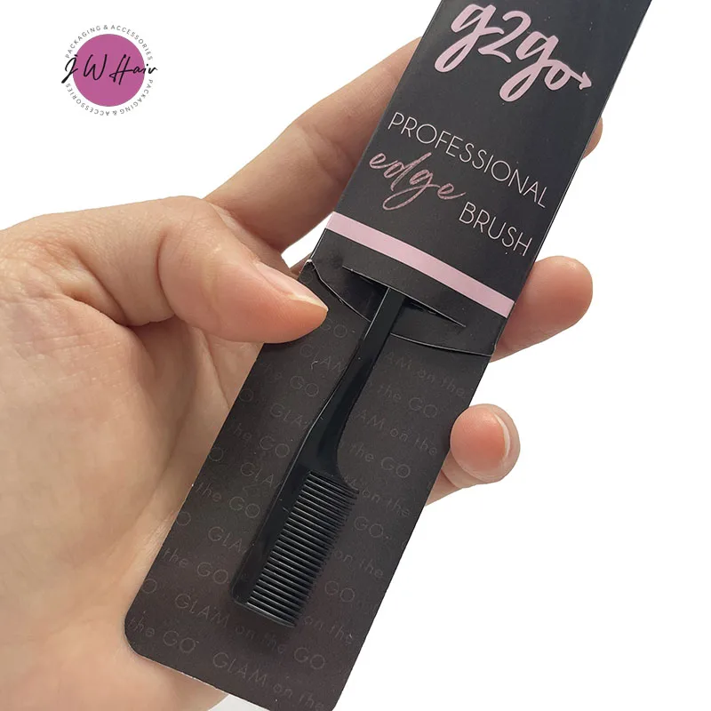 Edge Control Brush Comb Edge Hair Brush Custom Salon Double Eyebrow Comb With Individual Packaging