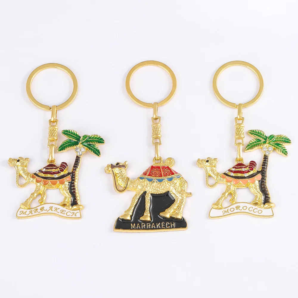 Fashion newest Morocco Marrakech cute lovely camel animal shape metal zinc alloy souvenir keyring keychain