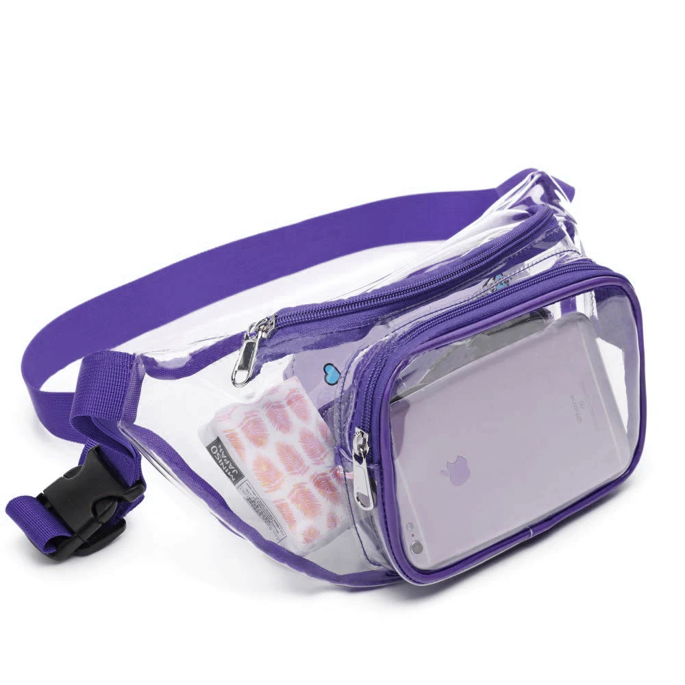 Sport Event Work Concert Security Approved Waterproof  Clear Fanny Pack Waist Bag Clear Bag Stadium Approved