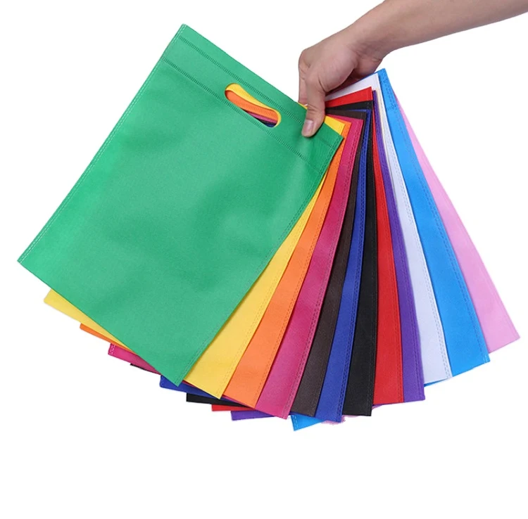 Reusable Customized Logo Heat Seal Non Woven D-Cut Bags Wholesale Eco-friendly Fabric D Cut Non-woven Nonwoven Shopping Bag