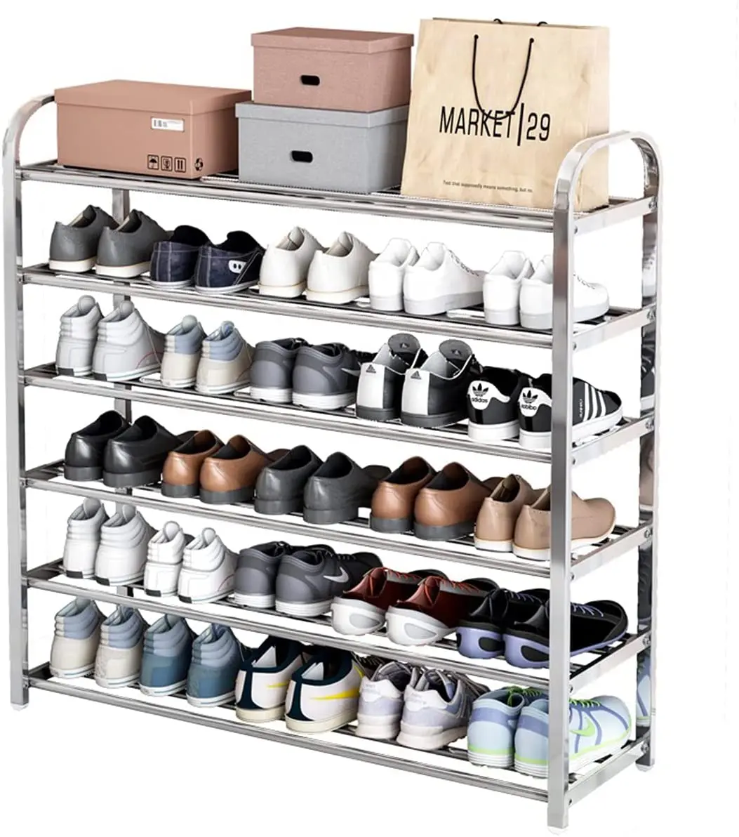 modern metal shoe racks multi-layer storage for home stainless steel stand organizer shoe rack