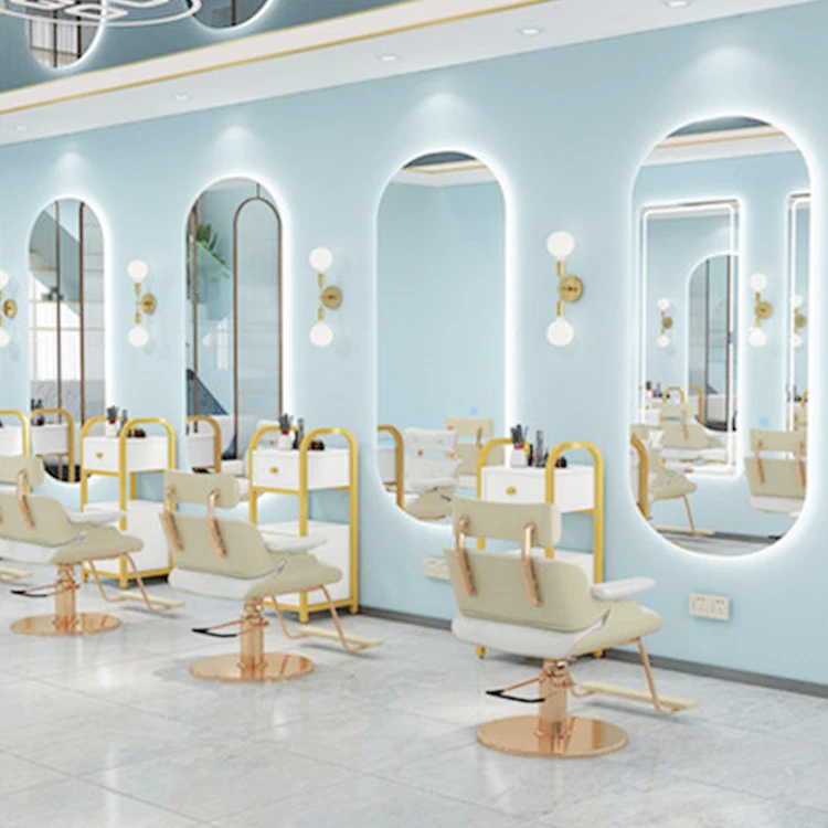 Professional Beauty Hairdressing Station Simple Style Mirror Station Salon Equipment Product Mirror