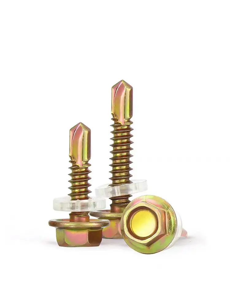DIN 6928 304 Stainless Steel Cross Recessed Flange External Hexagonal Washer Head Zinc Plated Metric System Self-Tapping Screw
