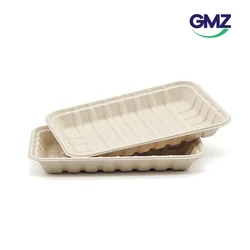 100% compostable bagasse plates paper packaging box supplier customized eco friendly cutlery