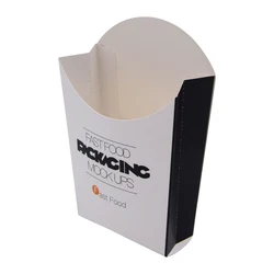 Custom White Craft Fries Print Cardboard Disposable Fold Takeaway French Fries Food Paper Packaging Box