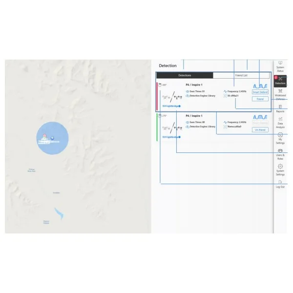 Full 360 Degree omni-directional Clearly Show Direction Detected Range 5KM positive up to 10KM Drone Detection Tool
