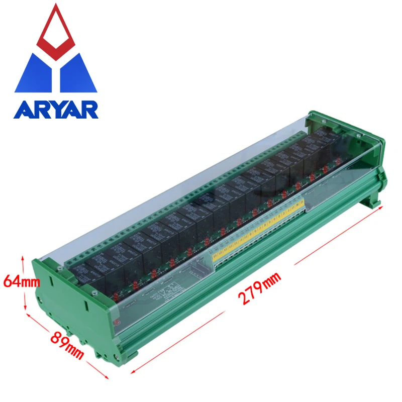 16 Channel G5LA-14 Trigger Voltage Relay Module With Cover PLC Optocoupler Relay Module DIN rail Mounting