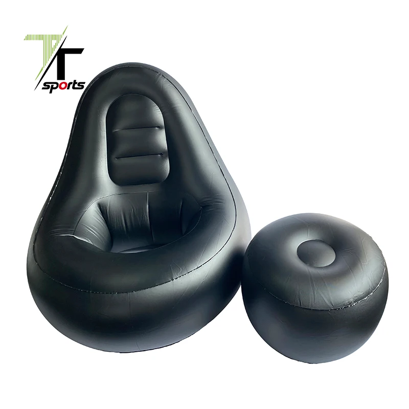 TTSPORTS Folding Lounger Sofa Flocking Lazy Couch Inflatable BBL Lounge Chair with Ottoman for Surgery