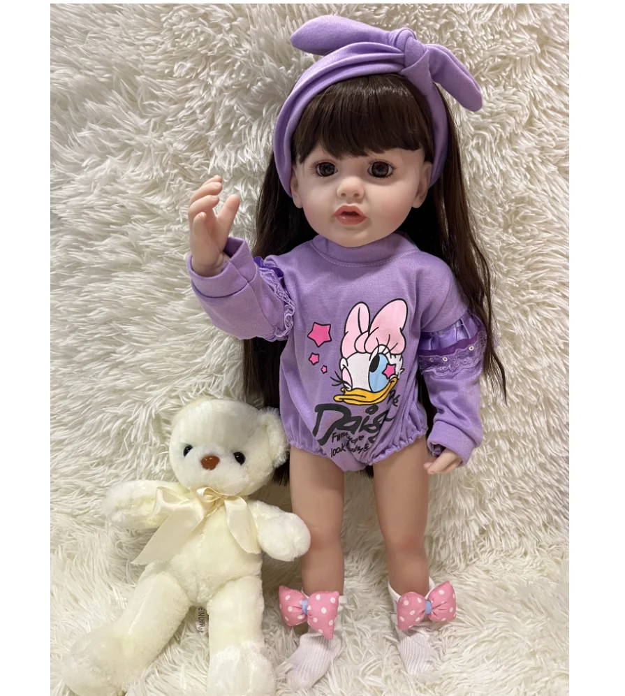 littlers love 55cm silicone reborn baby doll Toys Soft Vinyl Bebe Reborn Toddler Baby Doll Newborn Baby Kids Gift