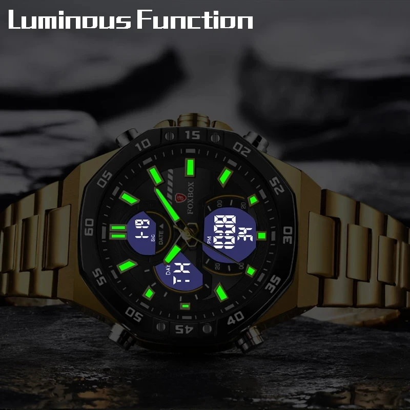 LIGE New Fashion Dual Display Watch For Men Casual Sports Chronograph Wristwatch Alarm clock Top Brand Luxury Quartz Man Watches