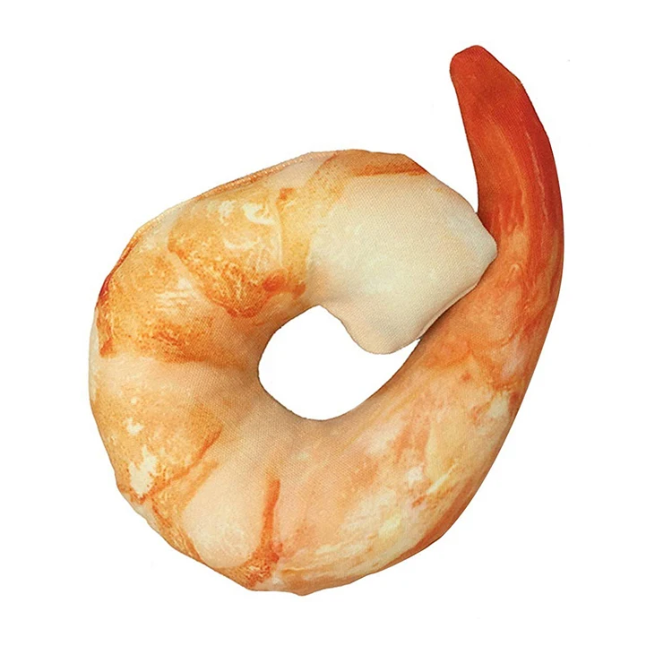 Wholesale shrimp shape Anti Bite Dog Toys Creative Simulation Vegetable Drumstick Toy Squeaky Toys for Dogs