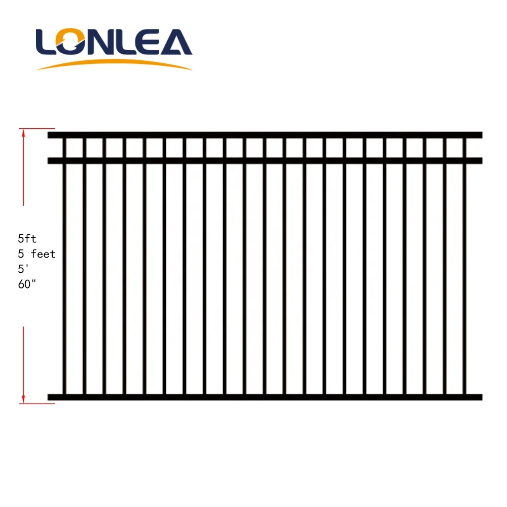 Hot Sale  Aluminum Square Tube Fencing Flat Top Post Wrought Iron Panels For Sale Garden House