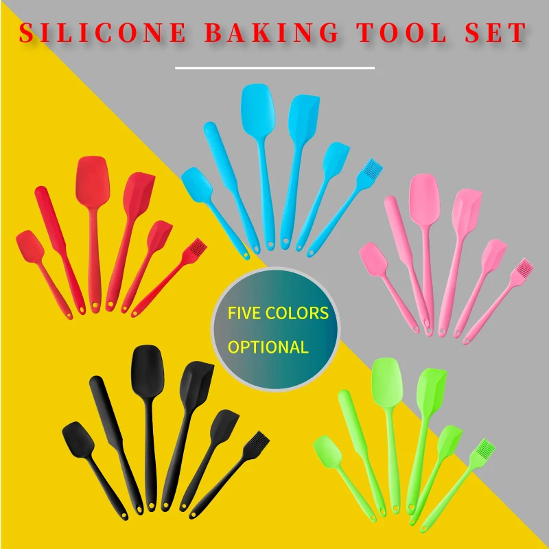 Высококачественный цветной пищевой силиконовый шпатель, набор антипригарных термостойких силиконовых инструментов для выпечки