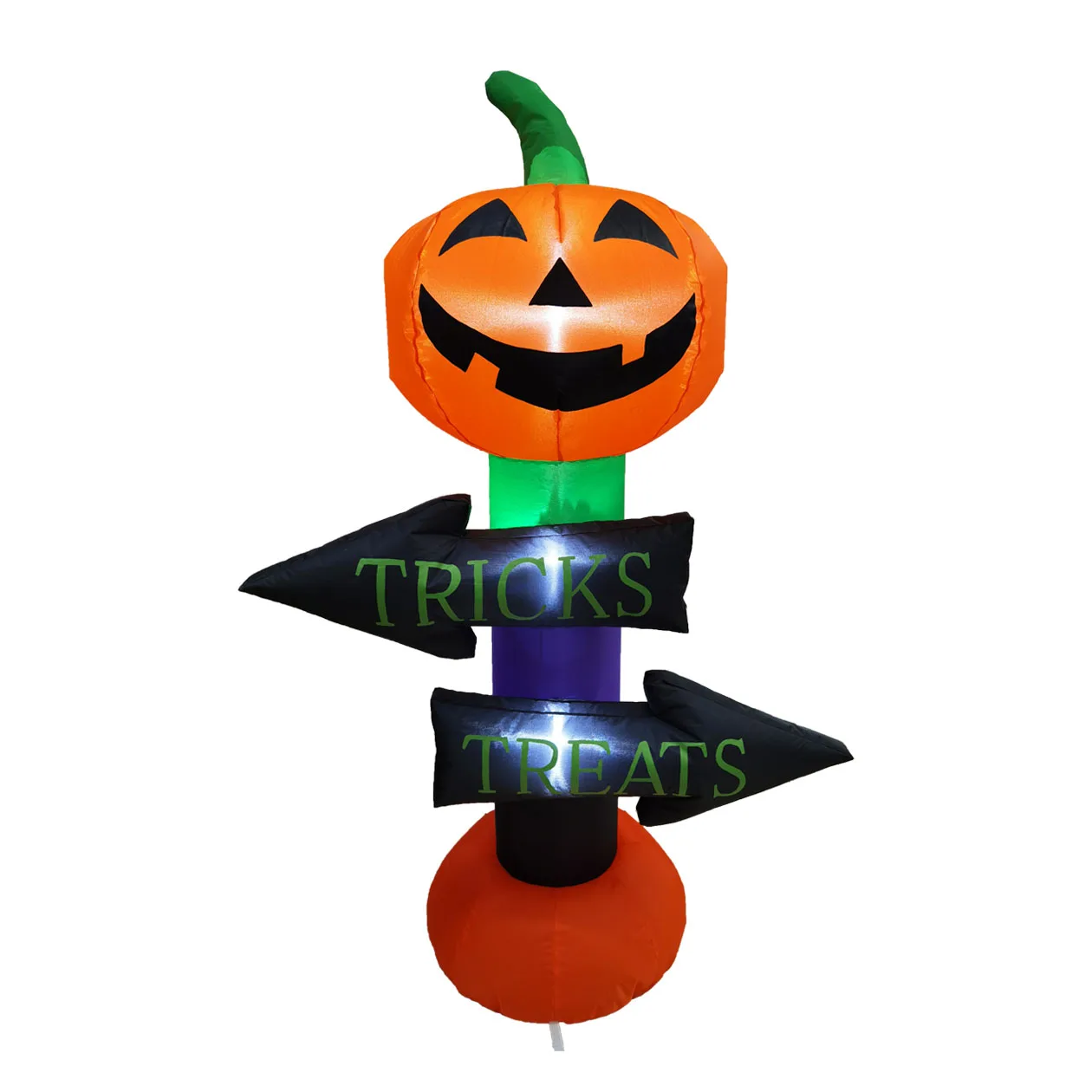 2024 Halloween Outdoor Inflatable 4FT Road Sign Pumpkin For Holiday Party Garden Halloween Decor