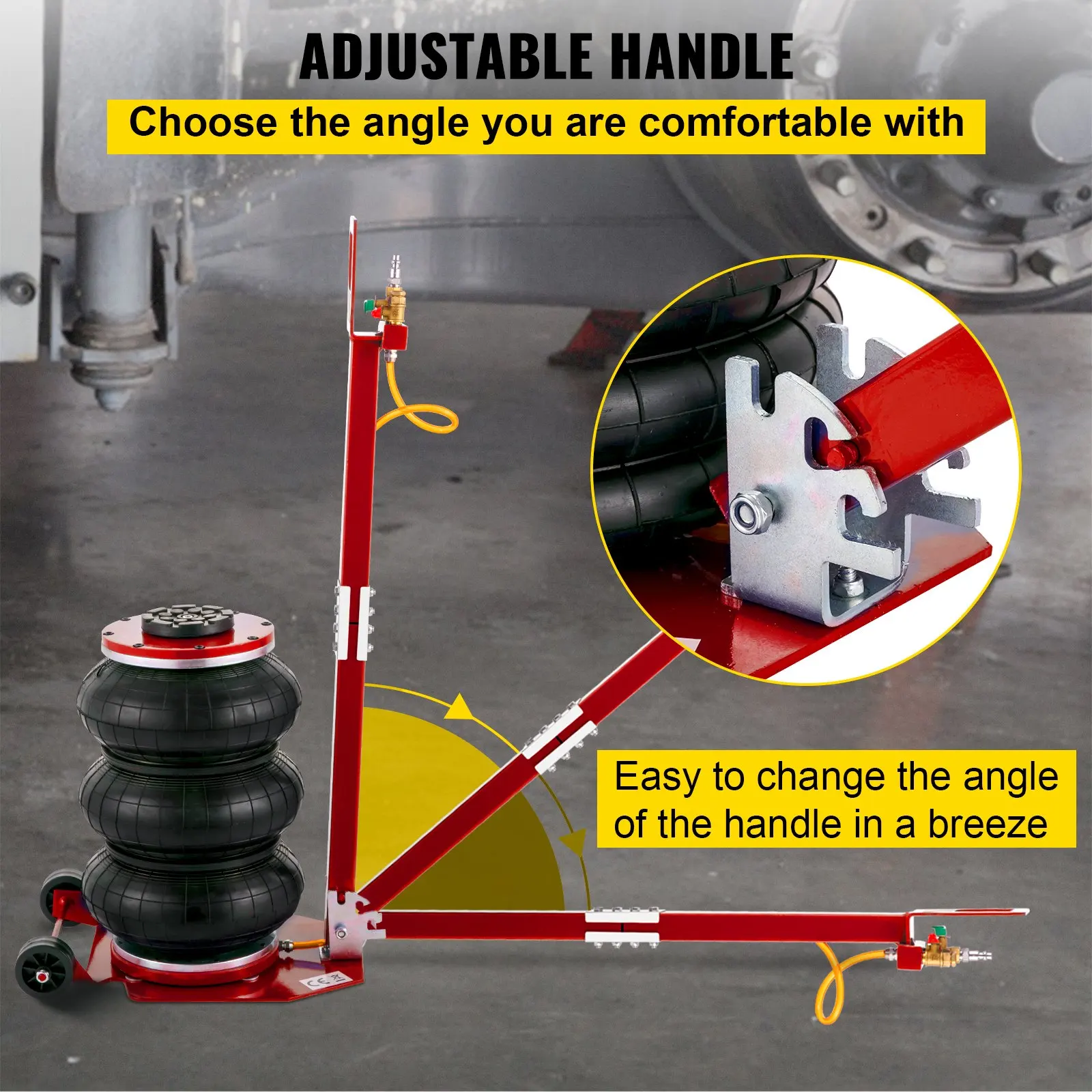 DAIXI Pneumatic Jack Quick Lift 3T, Car Repair Jacks and Floor Jacks, Folding Rod Fast Lifting, Quick Car Lifting Jack