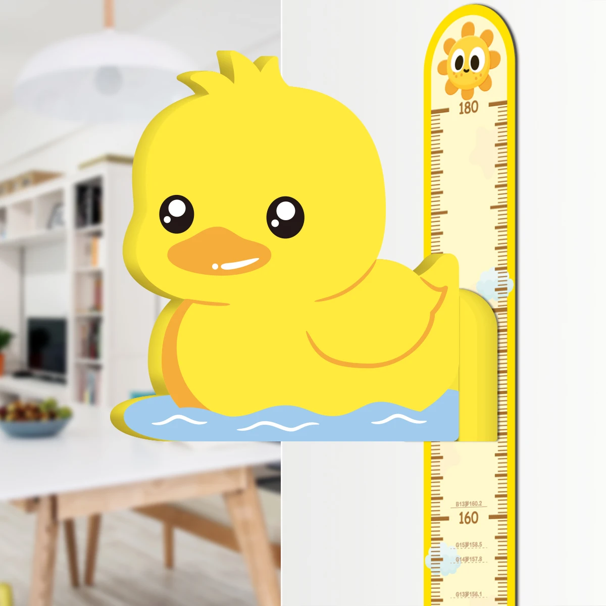 Baby Height Growth Chart Ruler for Kids Room Decor Wall Stickers 3D Movable Height Ruler Nursery Animal Wall Decals