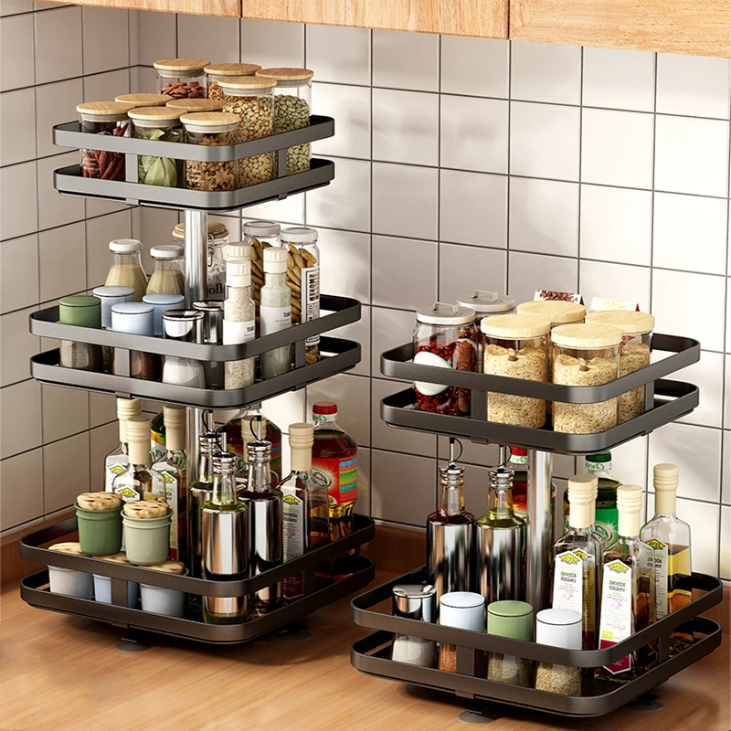 Carbon Steel Kitchen Shelf Multi-layer Kitchen Furniture multifunctional Spice Storage Holders & Racks