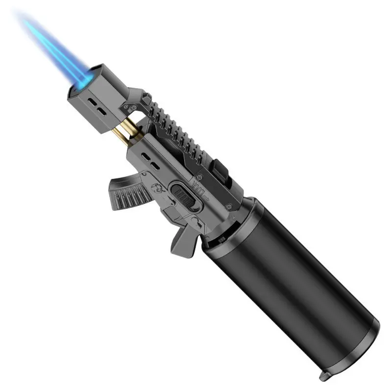Butane Torch Lighter Refillable Jet Flame Metal Gun Lighter With Safety Lock