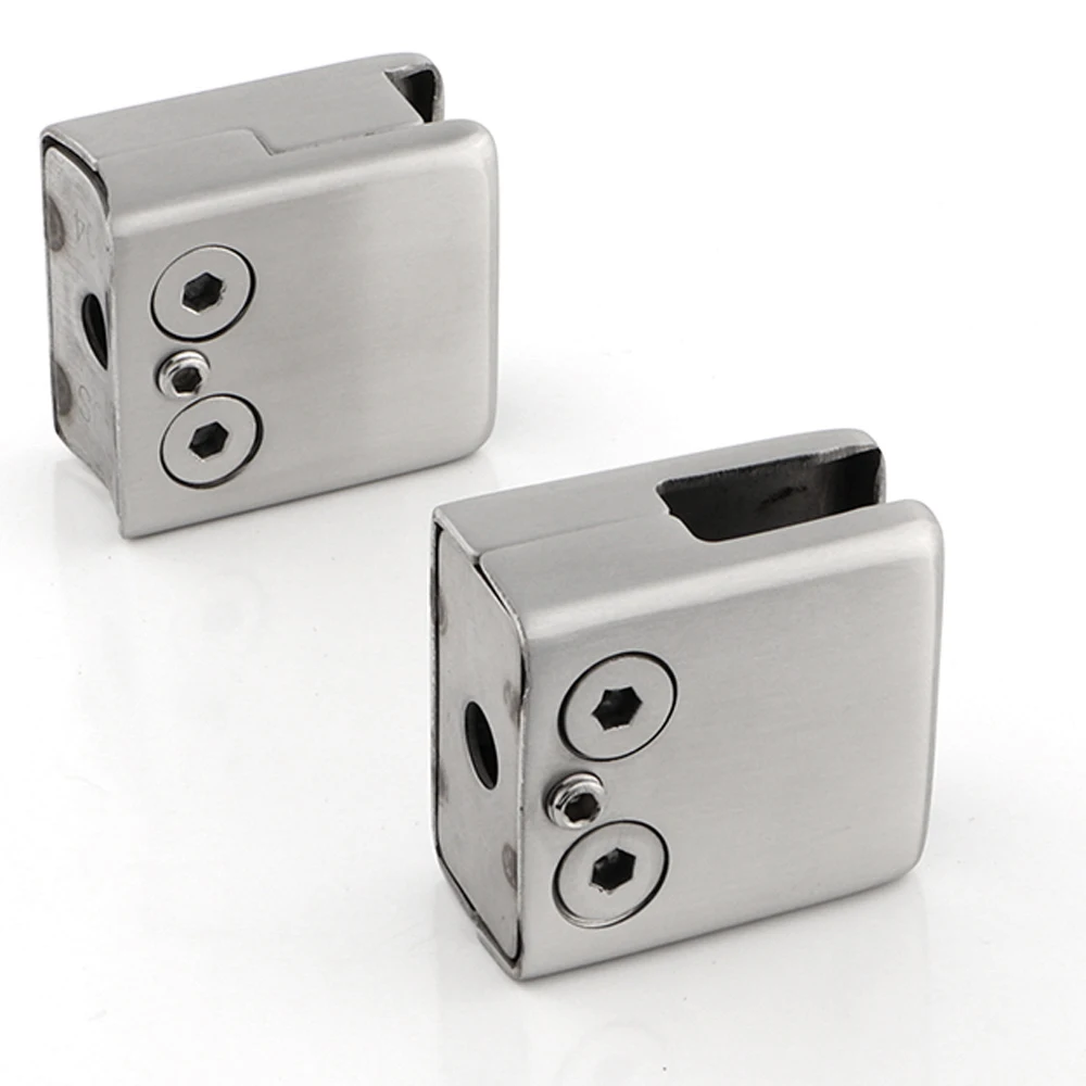 Best Deal Square Stainless Steel Satin Glass Bracket Clip Accessories for Handrail Pipe
