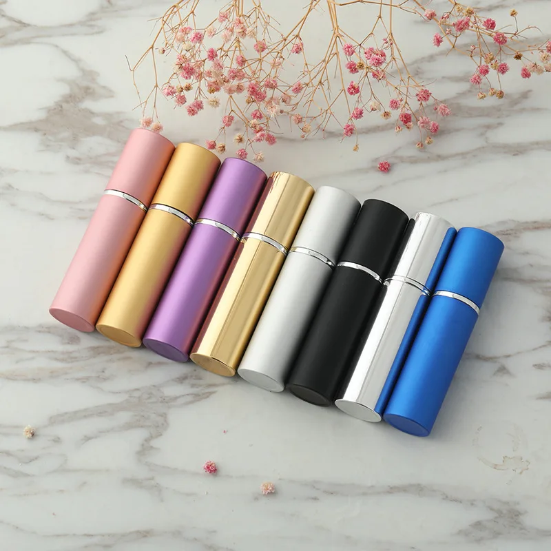 2022 travel portable aluminum tube perfume glass bottle 10ml spray empty essential oil spray bottle