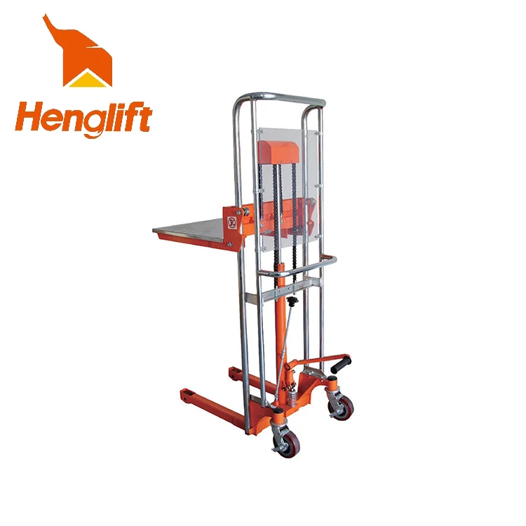Henglift Straddle Stacker Manual Fork Size 610*550mm Sensitive Operation Pallet Hydraulic Hand Lift Stacker