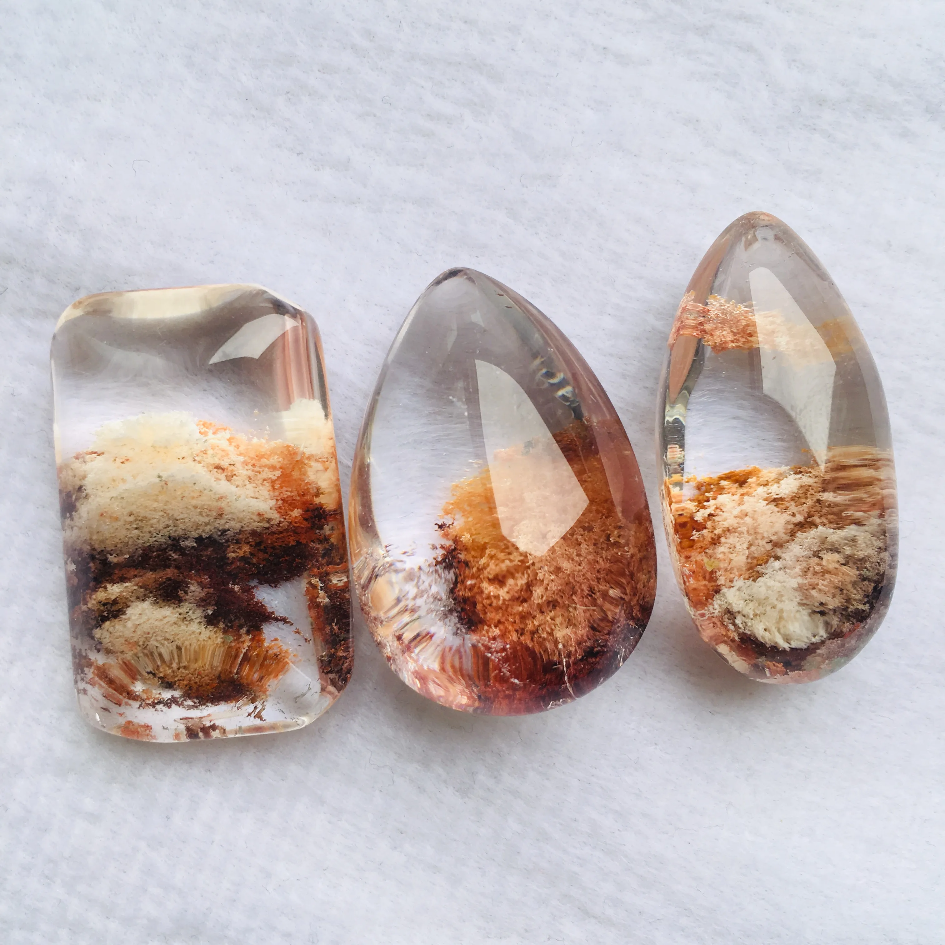 Different Shapes Green Phantom Quartz Crystal Pendants Green Ghost Drop Pendant For DIY