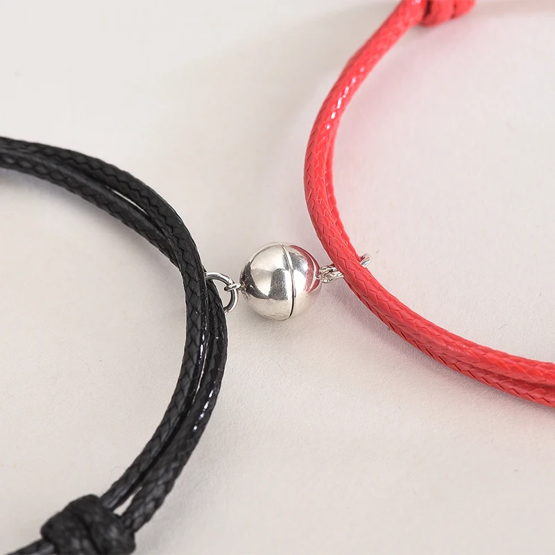Long Distance Couples Bond Touch Bracelets 925 Sterling Silver Magnetic Bracelet Couple