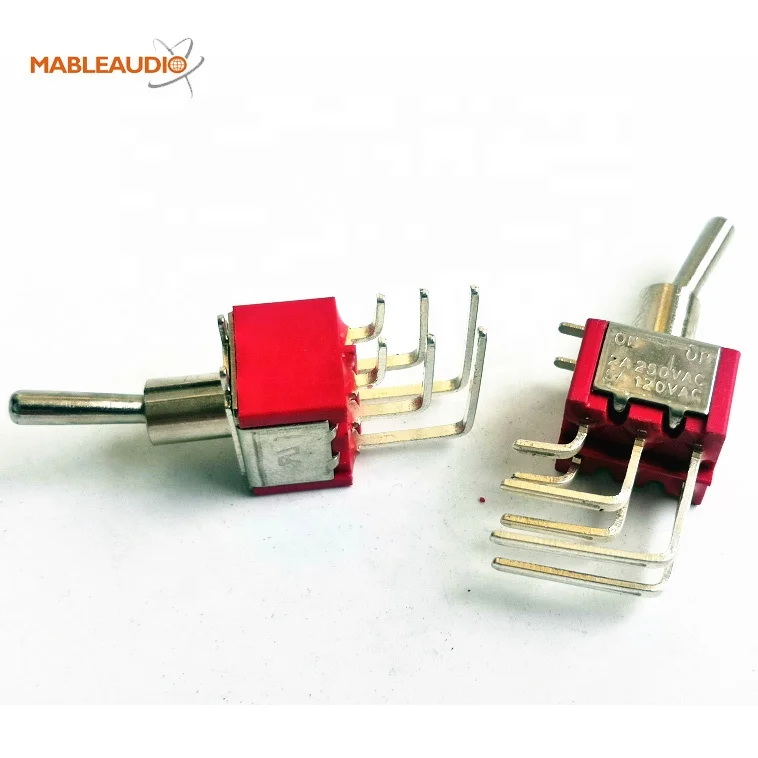 6pins On-Off Rotary swith Bent feet amp parts for guitar amplifier