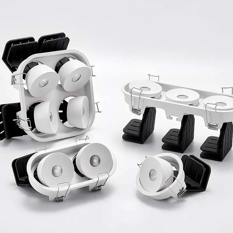 New 4 lamp head commercial spotlight aluminum alloy matte black 12w spotlight for clothing store