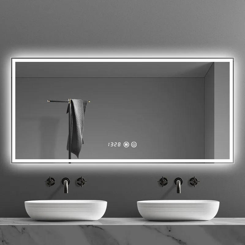 hotel led wall mirrors frameless bath mirrors bathroom lighted glass mirror with light waterproof