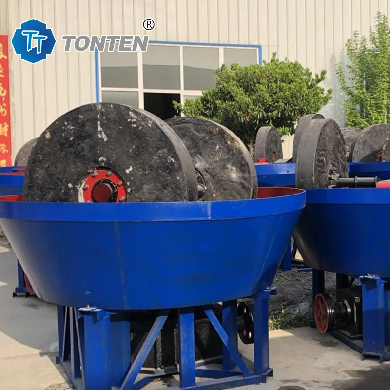 Hot Selling Wet Pan Mill 1t/h Vertical Gold Milling Grinding Machine Stone Grinder