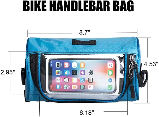 Bike Handlebar Triangle Frame Adjustable Waterproof Bicycle Front Storage Bag Large-Capacity Cycling Front Pack
