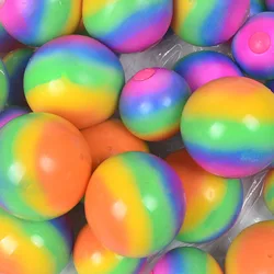 Factory Direct Sell Rainbow Ball Stress Relief Toy Sticky Sensory Squeeze Balls Squishy Fidget Toys For Kids