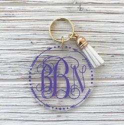 Acrylic Keychain Blanks Tassel Set Including Clear Hexagon Acrylic Discs Key Rings with Chain