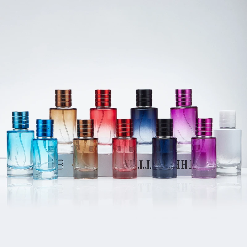 30ml 50ml 100ml round iridescent navy blue mens perfume glass bottle home decor