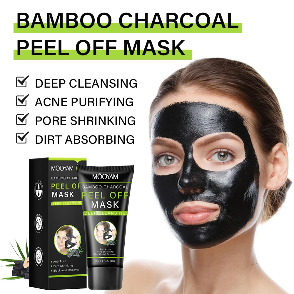 Face Skin Acne Treatment Face Mask Deep Cleansing Peel Off Face Black Mask And Nose Charcoal Blackhead Remover Mask