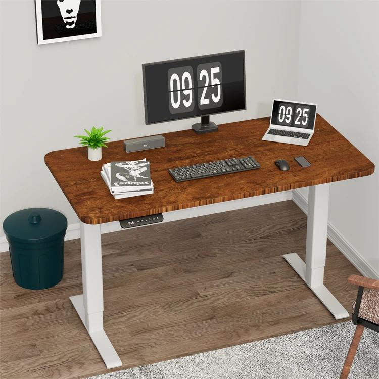 AUKI Height Adjustable Electric Standing Desk With White Frame 120*60 CM Electric Standing Desk Smart Electric Standing Desk