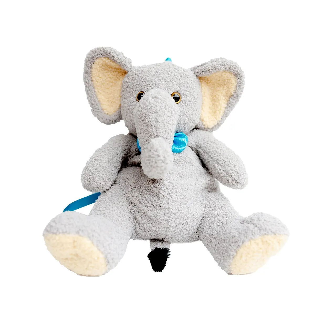Hot sale big cute fashion gray elephant plush stuffed backpack for kids and adults