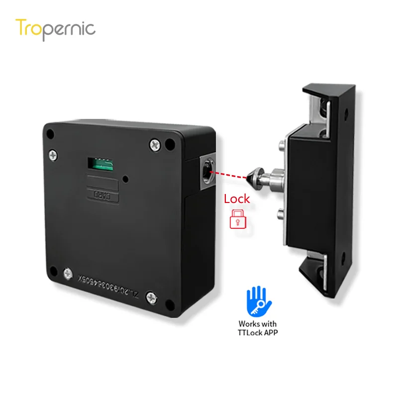  Черный мобильный телефон Ttlock App электронный Rfid смарт-хранилище Магнитная невидимая Скрытая Блокировка ящика шкафа для Дома