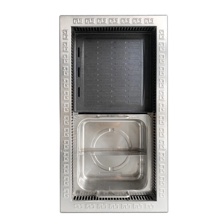 Korean bbq grill hot pot integrated square electric grill mandarin duck hot pot grill