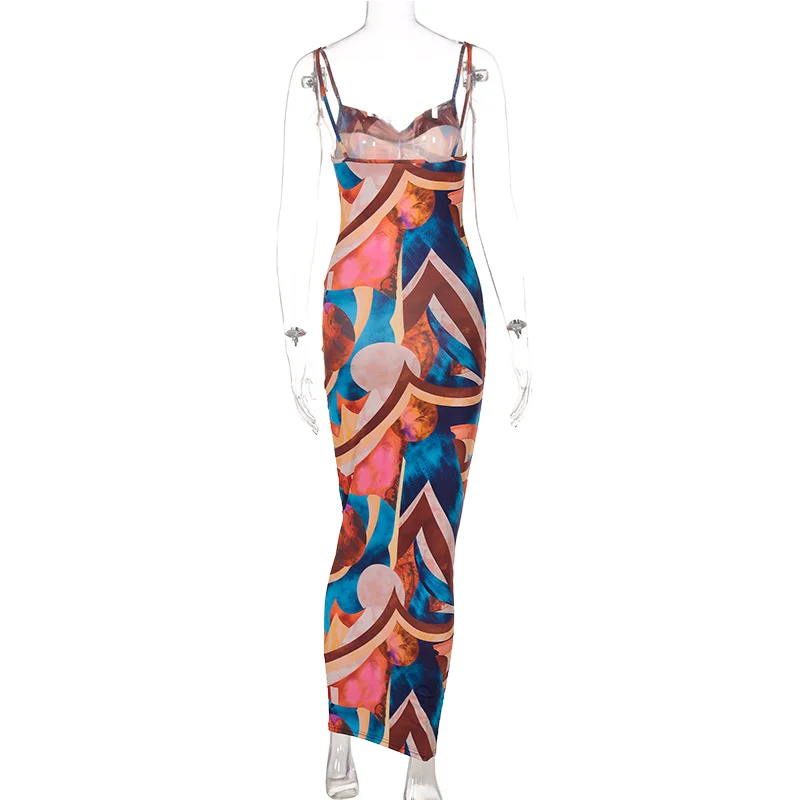 Распродажа Новое поступление женские осенние платья с лямками дышащее Платье макси открытой спиной Тканое платье в пол дизайн