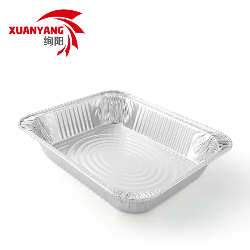 Disposable Aluminum Foil Tray Half Size Cookie Sheet 3500ml with Plastic Dome Lid