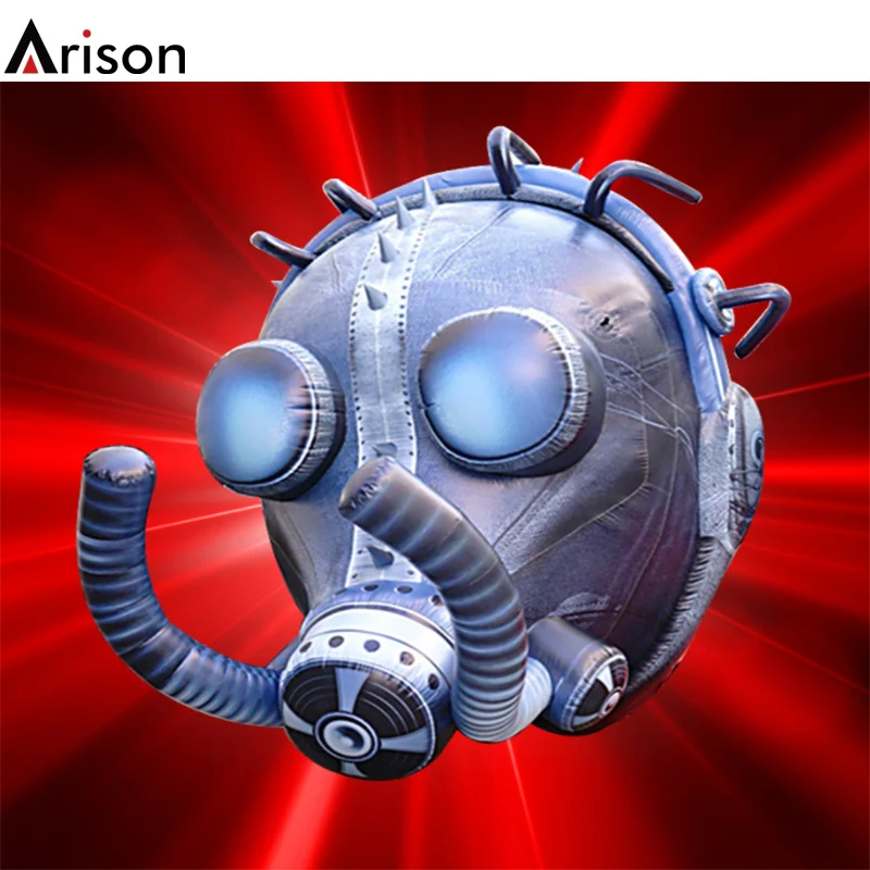 Halloween theme OEM custom huge oxford cloth inflatable gas mask for inflatable cartoon model