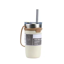 Tyeso coffee mug large capacity handle cup Thermos cup Japanese simple coffee car mug 304 stainless steel water cup