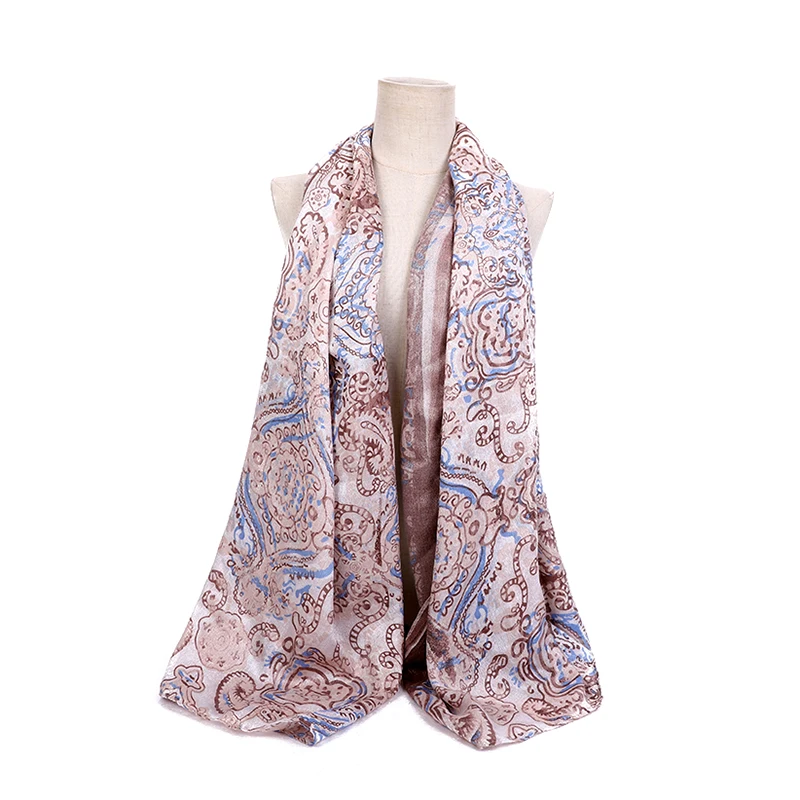 Colorful silk hijab women plain bubble silk scarf hijab wrap solid color shawls headband hijabs scarves scarf