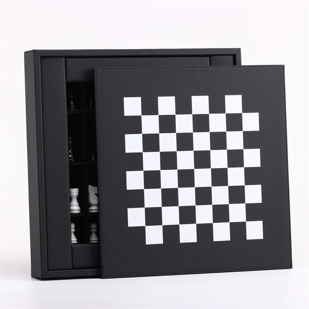 Низкая цена оптовая продажа на заказ турнир сад Шахматная настольная игра роскошный кожаный набор шахматных игр