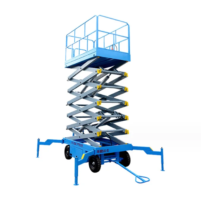 warehouse hydraulic lift equipment lead acid battery electric cargo lift self propelled scissor lift