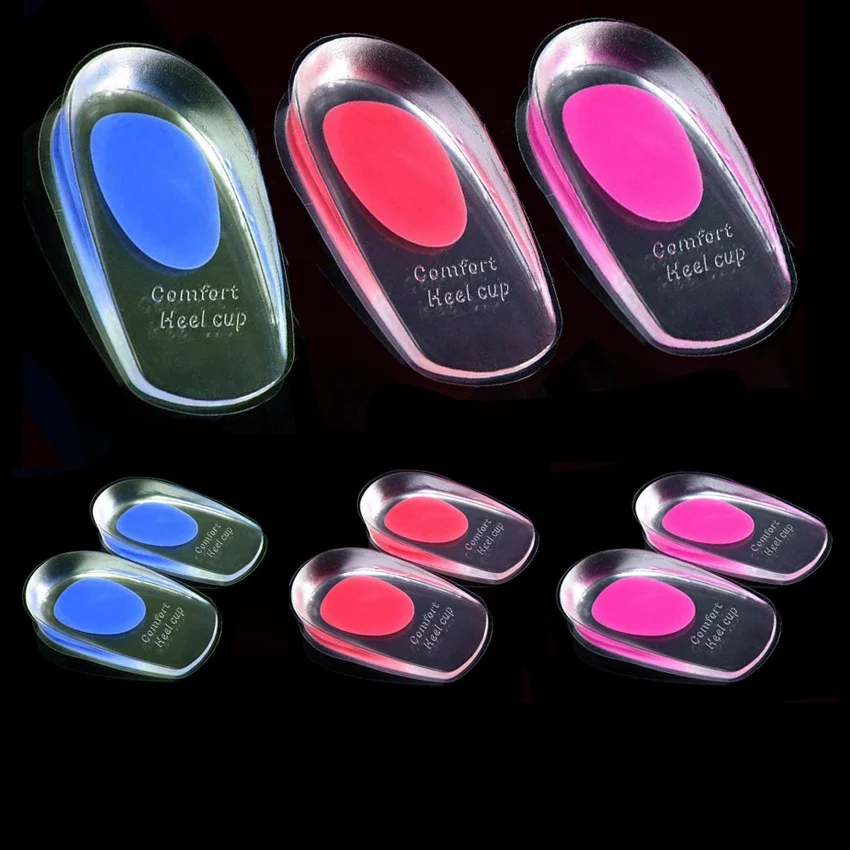 Plantar Fasciitis Inserts Bone Spurs Heel Pain Relief Insole Cushions Support Protectors Pads PU Silicone Gel Heel Cups HA00432