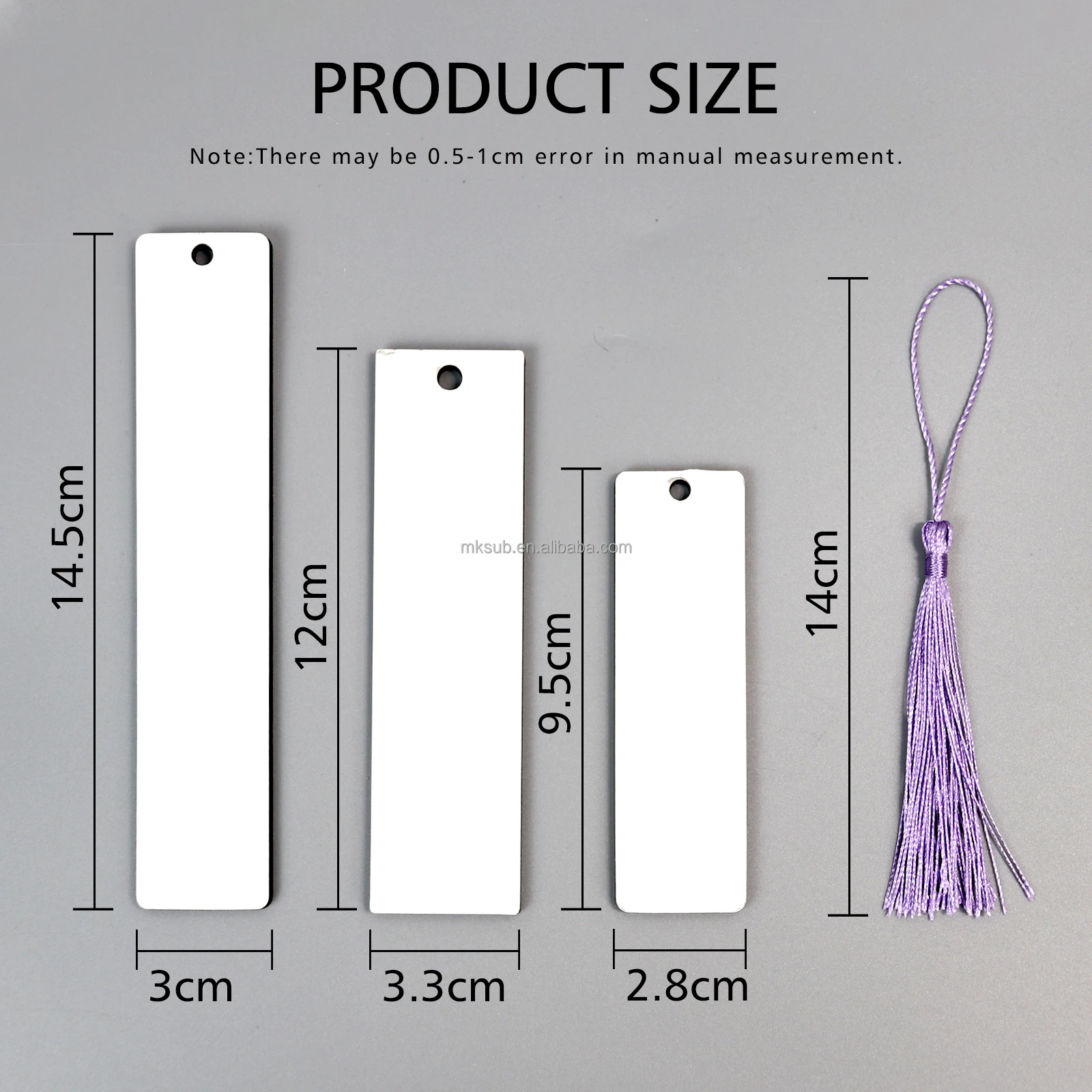 Wholesale heap Wood  Rectangle Modern Custom Sublimation Blank Heat Transfer Printing Bookmark With Tassels For Gift